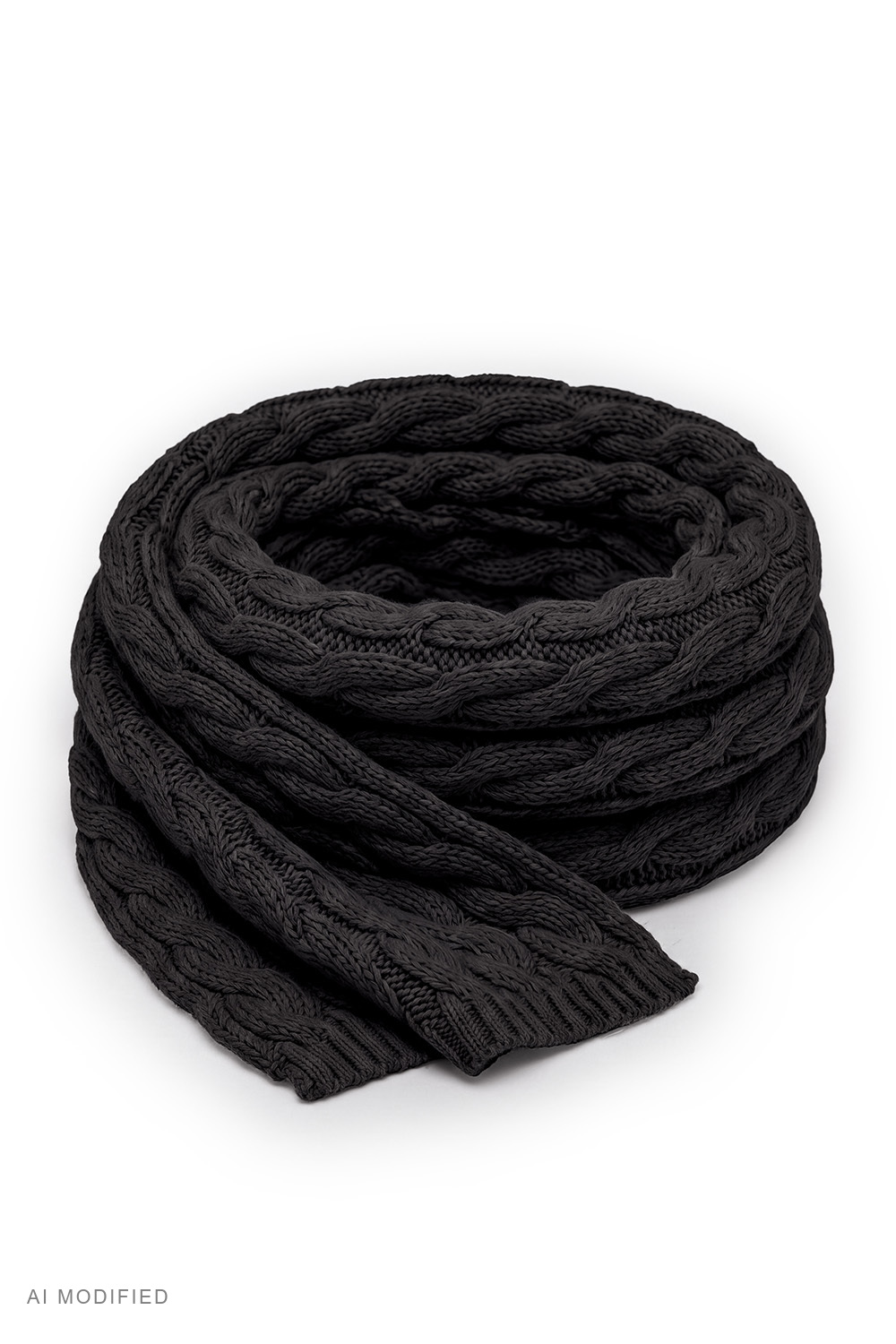 Vivisence Strickschal Damen Merino-Wolle Seide Zopfmuster Schal, schwarz