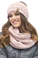 Vivisence Bandeau Femme En Fil Épais Ajustement Optimal Idéal Pour L’Hiver 7094, rose poudré