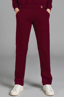 Vivisence Pantalon De Survêtement Femme Confortable Taille Élastique Jambes Larges Poches Latérales Tissu Doux Coton Mélangé Pour Sport Maison Balade Détente Quotidienne 9102, bordeaux