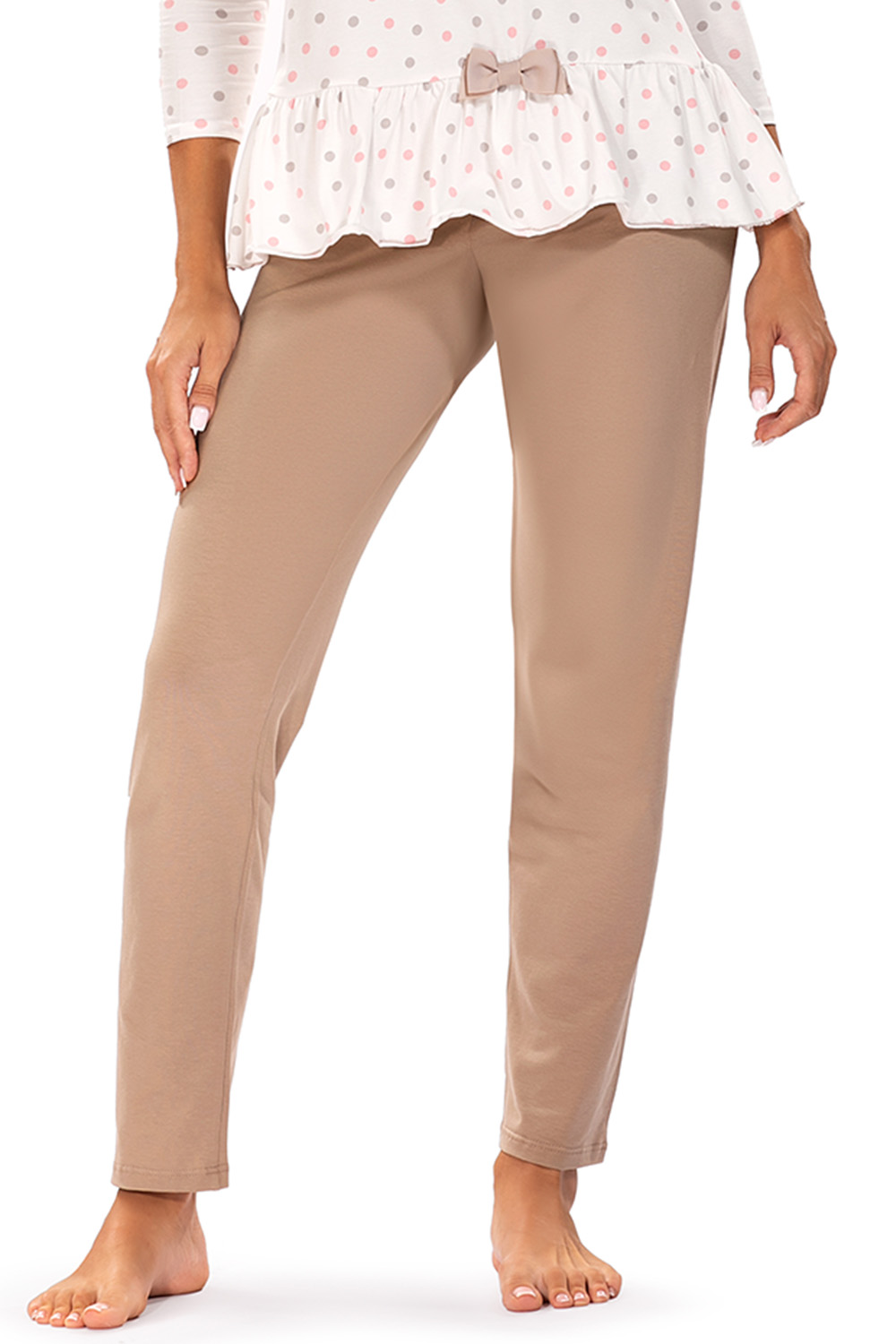 Vivisence Damen Pyjama Schlafanzug Kurzarm Nachtwäsche  2teilig Set Bequem 2033, ecru/beige