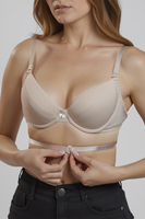 Vivisence Kate 1011 underwired push-up bra with inserts backless strapless smooth multiposition - made in EU, beige