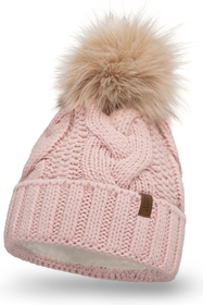 Vivisence Winter Hat With Pom Pom For Women Warm Ideal For Cold Days 7014, light pink