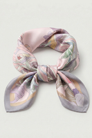 Vivisence Femme Foulard En Soie Carré Bords Roulottés Style Polyvalent, rose/violet