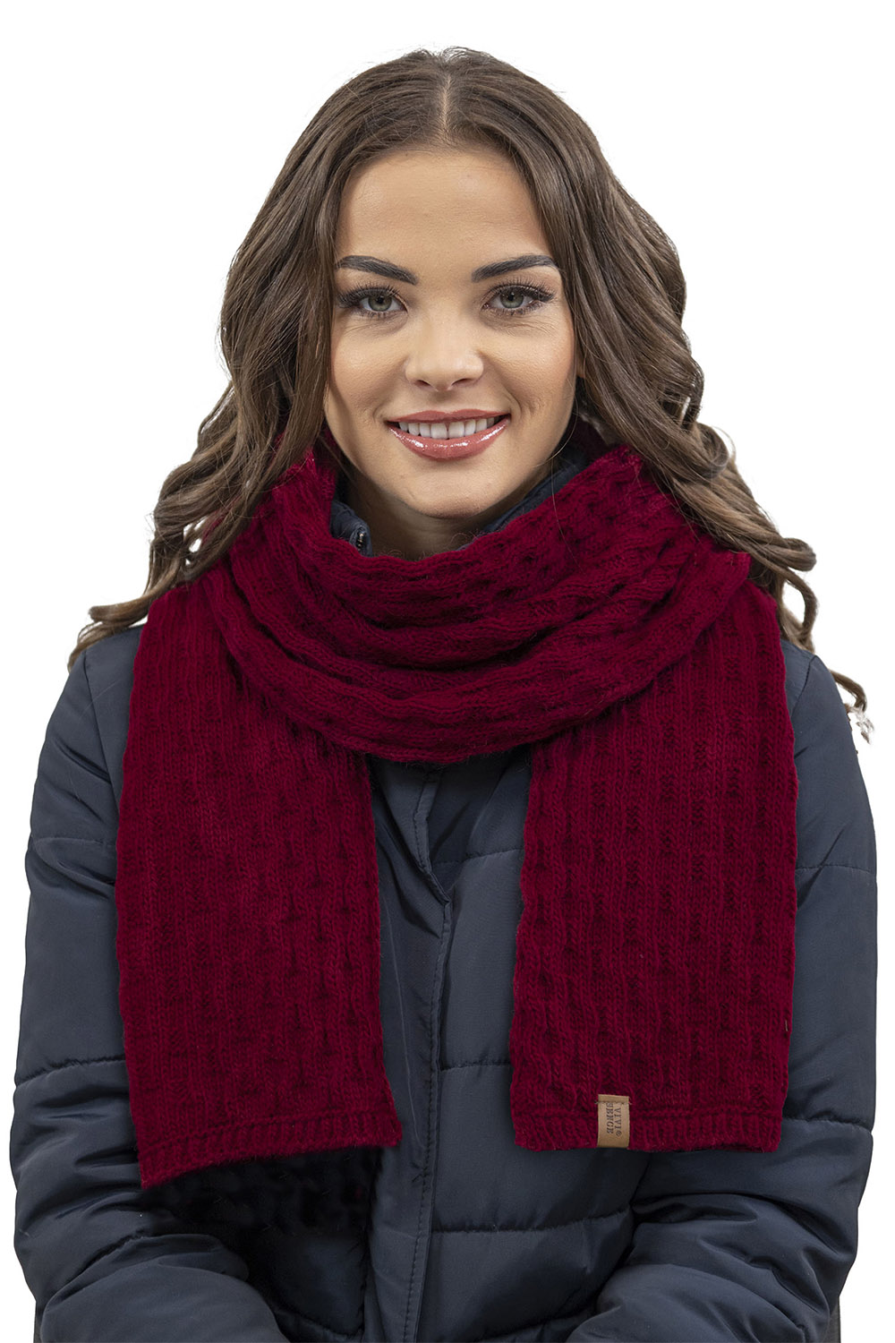 Vivisence Women's Winter Scarf Soft And Warm For Cold Days 7015S, maroon