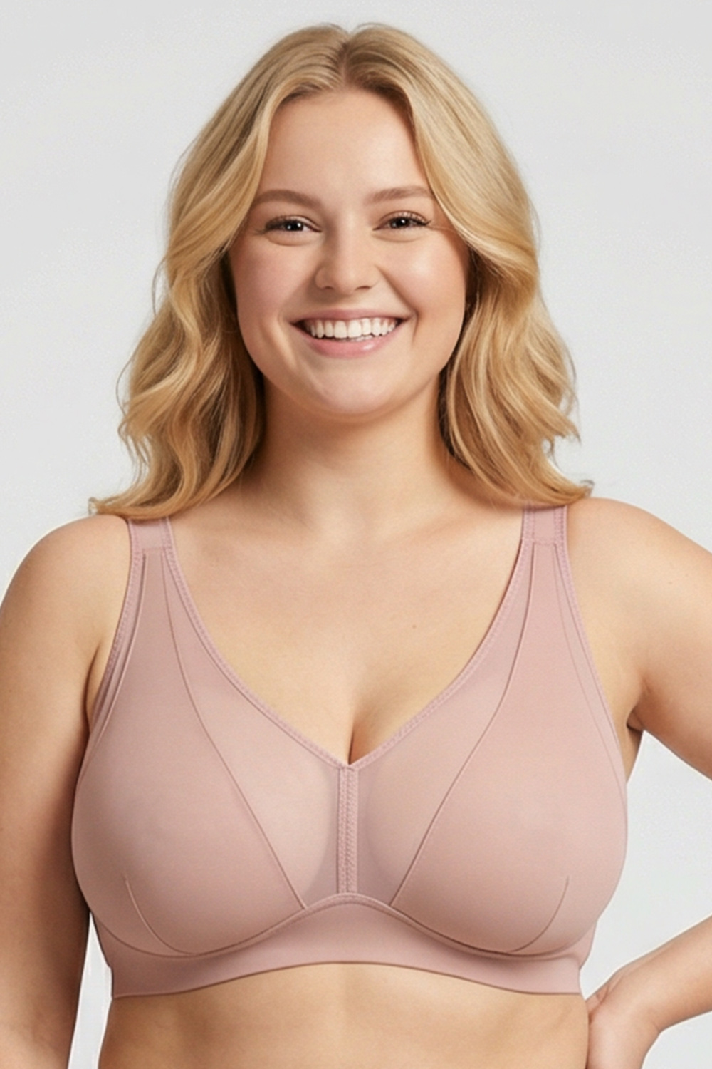 Vivisence Bügelloser BH Damen Weiche Schalen Mit Halt Und Komfort Den Ganzen Tag, Pink