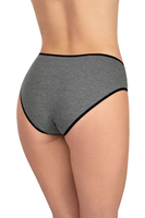 Vivisence Woman Briefs Cotton Midi Bikini Smooth Underwear 4016 3-Pack, black elastic: graphite 3-pack