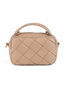 Vivisence Women's Shoulder Bag Woven Front Design Stylish and Functional, beige