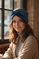 Vivisence Bandeau Femme Hiver Automne Chaud Couvre-chefs d'hiver Confortable Élégant Accessoire Cheveux Entrelacé Devant Tricot Extensible Idéal Journées Froides, turquoise foncé