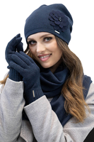 Vivisence Classic Winter Hat For Women Warm And Cozy Wool 7010, dark blue
