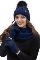 Vivisence Women's Winter Gloves Soft And Warm Ideal For Cold Weather 7014, navy blue