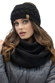 Vivisence Bandeau Femme En Fil Épais Ajustement Optimal Idéal Pour L’Hiver 7094, noir