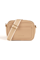 Vivisence Damen Schultertasche mit Reißverschluss Verstellbarer Riemen, Beige