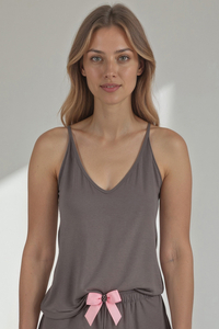 Vivisence Damen Pyjama Oberteil Viskose mit Trägern Perfekt Für Nacht 2200,