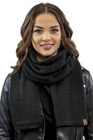 Vivisence Damen Schal Strick Warm Breit Weich Elegant Sportlich Winter 7041S, schwarz