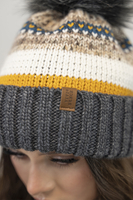 Vivisence Damen Bommelmütze Winter Bommel Wärmendem Garn Antistatischer 7099, dunkelgrau