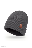 Vivisence women's beanie hat with turn-up cuff, graphite