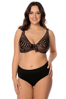 Vivisence Damen Bikini-Unterteil Hoher Bund Ideal für den Strand 3005, schwarz