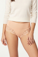 Vivisence Dame Slip Unterhose Spitze Bund Gummispitze Unterwäsche klassisch  4008, beige