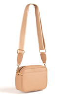 Vivisence Sac Bandoulière Femme Fermeture éclair Sangle Large et Réglable, beige