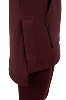 Vivisence Damen Leggings Und Hoodie Set Baumwollmix Mit Stretch Für Alltag, weinrot