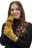Vivisence Ensemble Hiver Chapeau Comin Gants Pour Confort Quotidien, jaune foncé