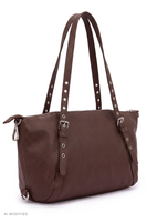 Vivisence Umhängetasche Damen Polyurethan Alltag Handtasche, dunkelbraun