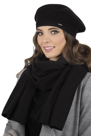 Vivisence Béret Femme Chaud Et Douillet Protection Contre Le Froid 7005, noir