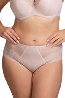 Vivisence Women's Briefs High-Waist Mesh Floral Lace Perfect For Everyday 1078/1080, Beige