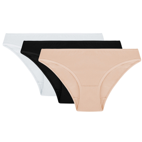 Vivisence Damen Slip Baumwolle Klebt am Körper Für Unsichtbaren Komfort 4003, weiß/schwarz/beige