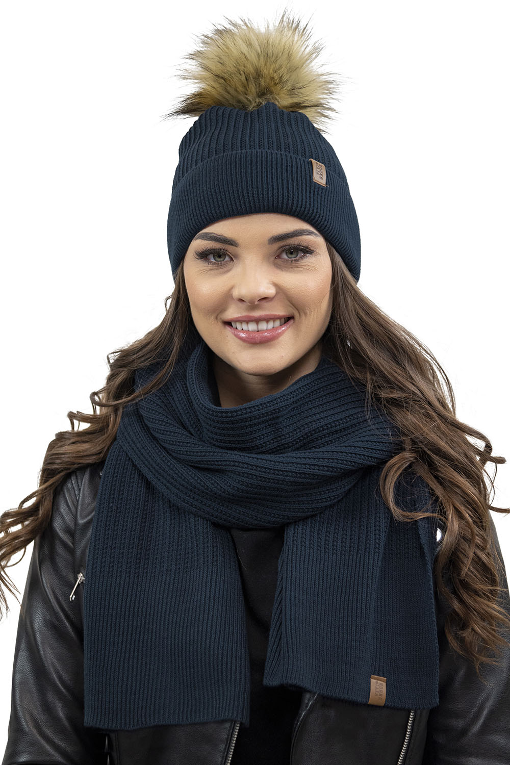 Vivisence Écharpe Femme Hiver Douce Et Chaude Pour Les Journées Froides 7042S, bleu foncé