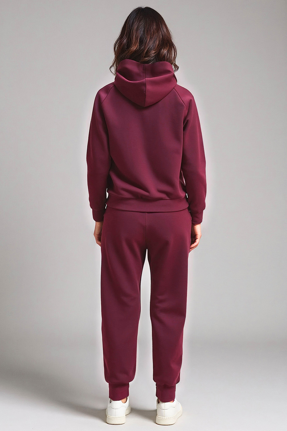 Vivisence Women's Tracksuit Set With Loose Hoodie And Tapered Trousers Stylish Activewear Featuring Elastic Waistband Side Pockets And Ribbed Trims For Daily Comfort,