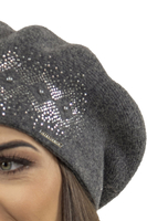 Vivisence Women's Winter Beret Autumn Wool Warm Elegant Style 7050, dark grey