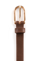 Vivisence Women’s Leather Belt Rounded Buckle Comfortable Fit P0007, brown