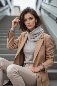 Vivisence Women Winter Snood Scarf Soft Knit Cozy Everyday Warmth For Cold Days, light grey