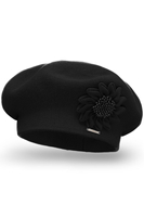 Vivisence Women's Winter Beret Autumn Warm With Delicate Detail 7048, black