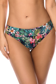 VIVISENCE Bikinihose Damen Voller Bequemer Schnit Schnelltrocknend 3222M, Blumen/dunkelblau