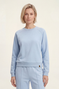 Vivisence Women Crewneck Sweatshirt Soft Knit Pullover Everyday Comfort, sky blue