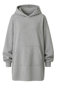 Vivisence Damen Decken Hoodie Baumwolle Mit Tasche Wärme Beim Entspannen Zuhause 5029, hellgrau