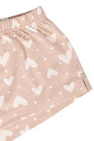 Vivisence Pyjama Femme Jersey Coton Doux Col En V Confort Nuit Manches Courtes, beige clair