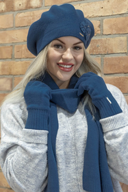 Vivisence Damen Handschuhe Winter Aus Warmem Garn Perfekt für Kalte Tage 7204, blau