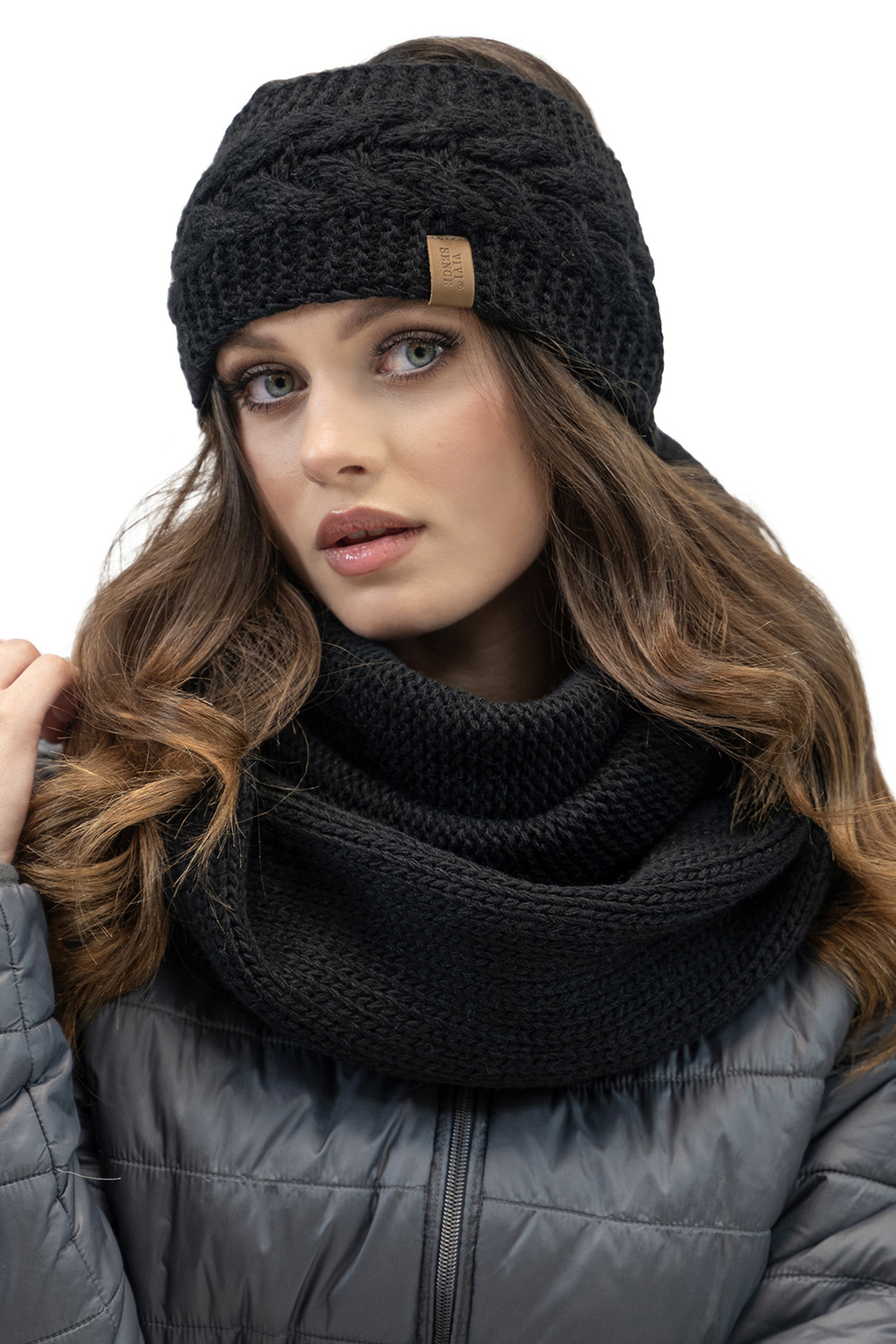 Vivisence Thick Yarn Headband For Women Winter Perfect Fit Ideal Comfort 7094, black