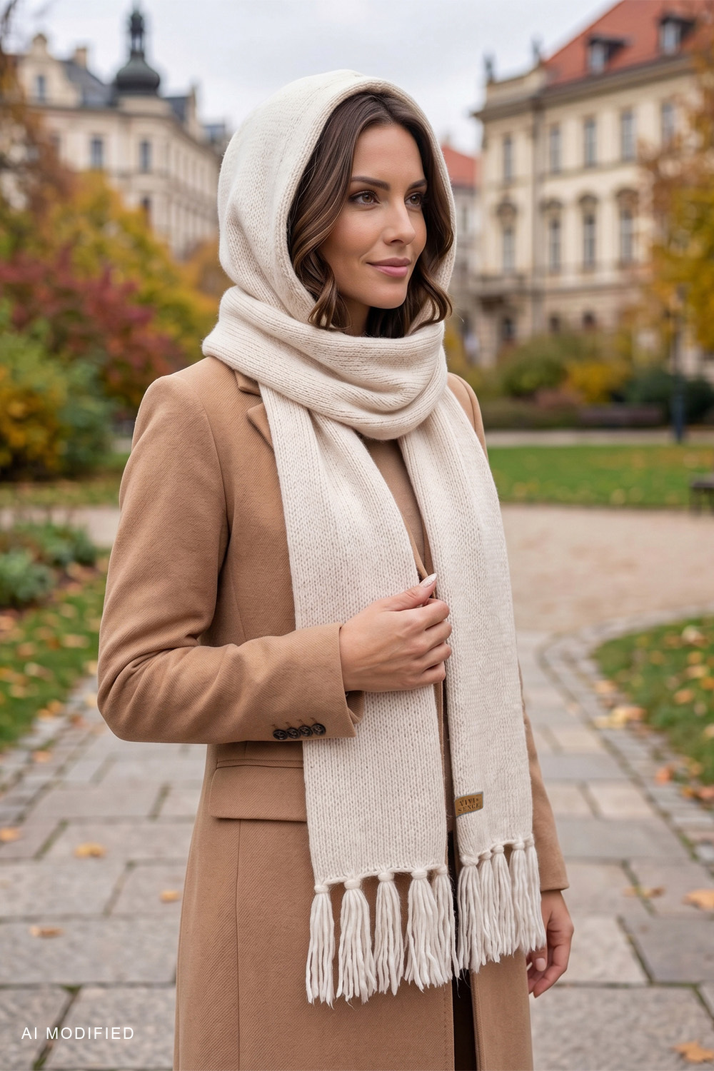 Headwear hood, Beige
