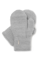 Vivisence Women's Gloves for Winter and Autumn Stylish Fleece Lined One Finger With Turned Up Hem Made From Soft Yarn Perfect For Cold Winter Days 7205, light grey
