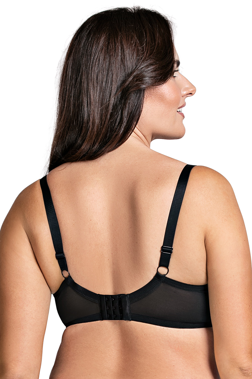Vivisence Soutien-Gorge Semi-Rembourré Élégant Dentelle Florale Bretelles Réglables Maintien Optimal Sans Baleines Latérales Idéal Comme Cadeau, noir