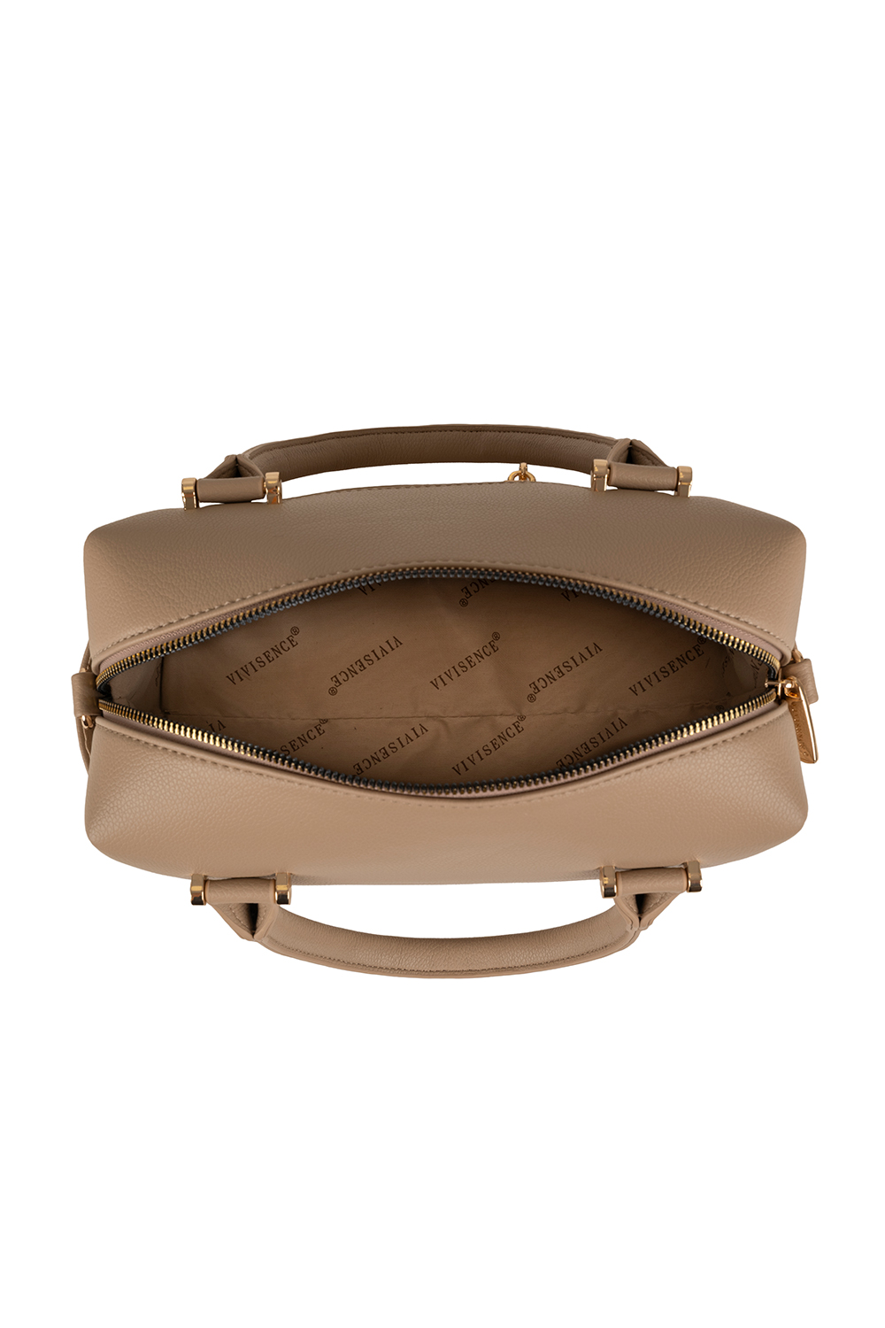 Vivisence Femme Sac À Main Zippé Avec Bandoulière Amovible Pour Le Quotidien, beige