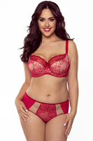 Vivisence Soutien Gorge Semi Rembourré Femme Dentelle Florale Maintien Confort, rouge