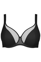 Vivisence BH Mit Bügel Halbtransparente Cups Für Offenbartes Dekolleté, Schwarz