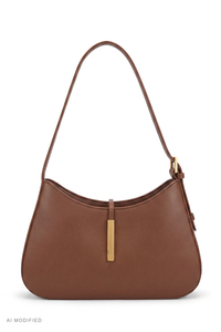 Vivisence Umhängetasche Damen Polyurethan Bagettetasche Schulter, braun