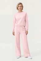 Vivisence Femme Ensemble de Survêtement Sweat Et Pantalon Tissu Extensible Confort Quotidien, rose