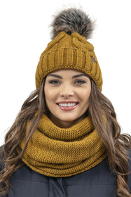 Vivisence Knitted Loop Scarf Double Folded Warm Ideal For Winter 7103, dark yellow